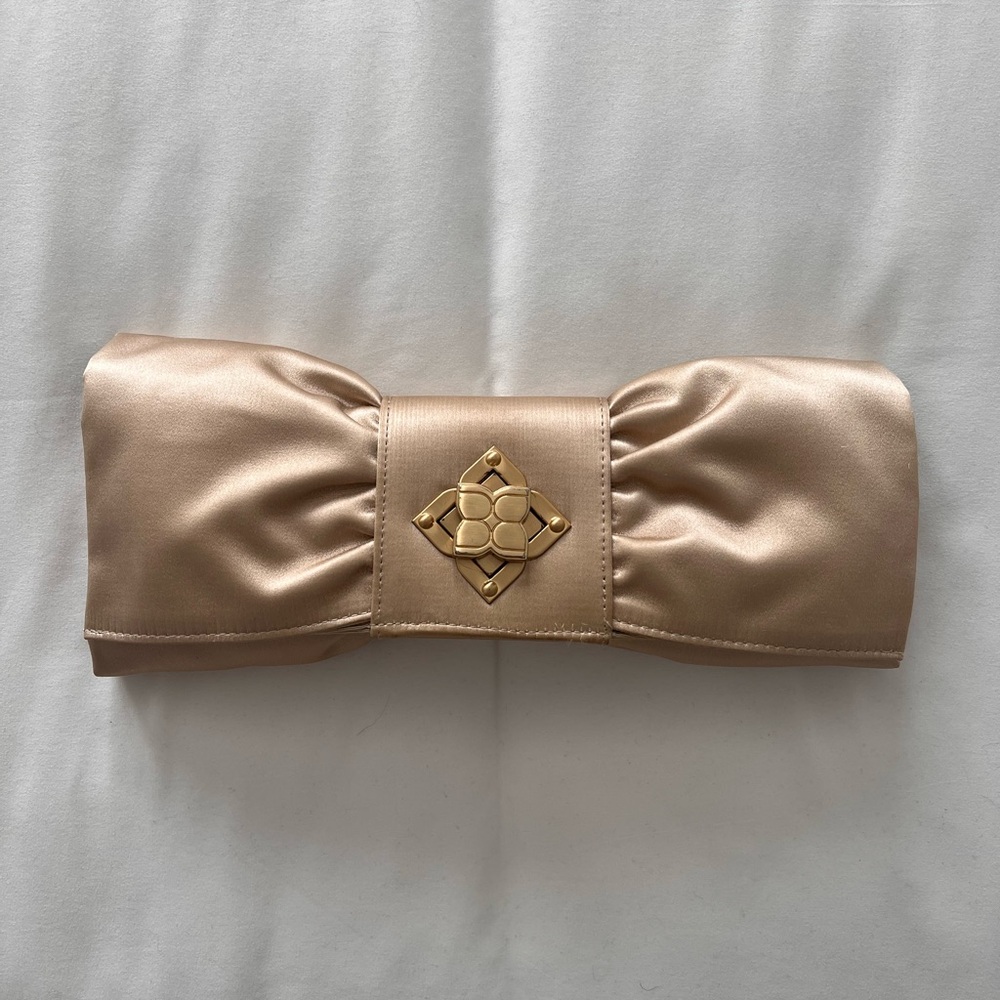 BCBGMaxAzria Gold Satin Clutch